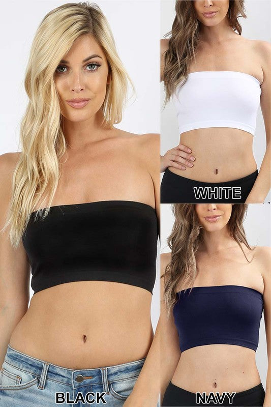 Solid Bandeau in Navy