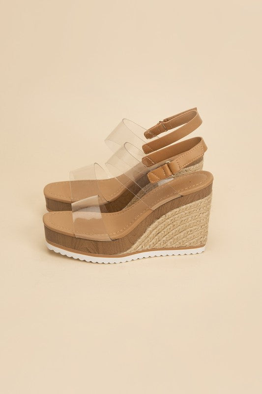 Clear Wedge Heels