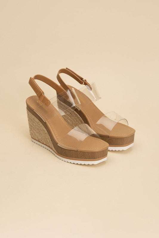 Clear Wedge Heels