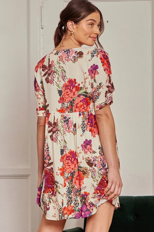 Floral Fever Dress in Ivory - large