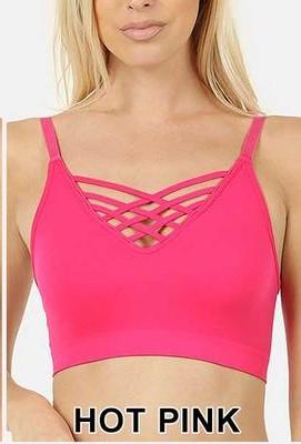 V-Lattice Bralette in Hot Pink