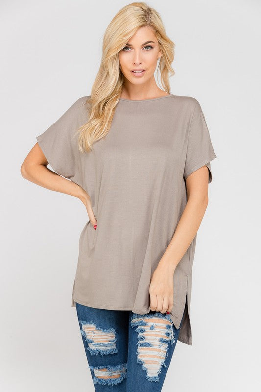Anything but Basic Top in Mushroom