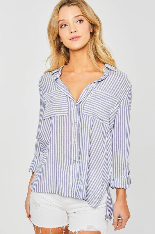 Need You Now Striped Top in Blue