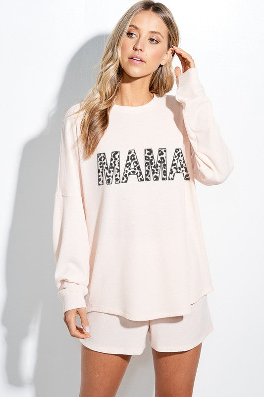 MAMA leopard Lounge Set in Cream