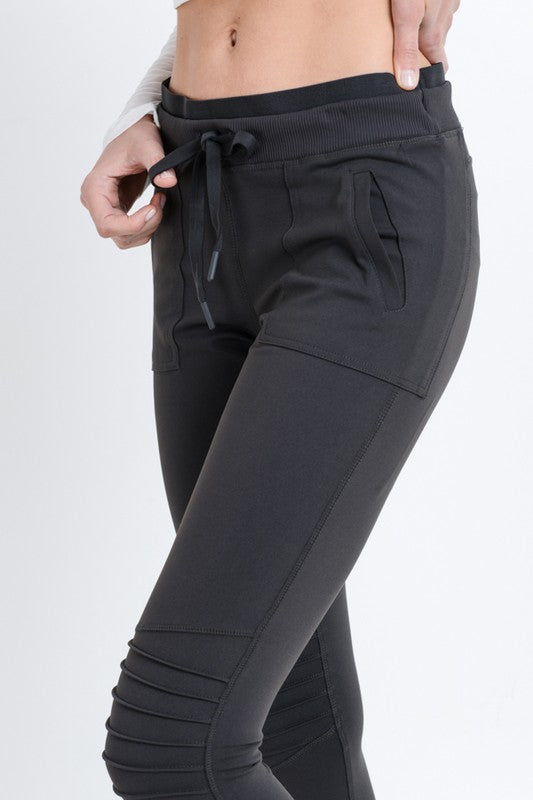 Hybrid Moto Joggers in Charcoal