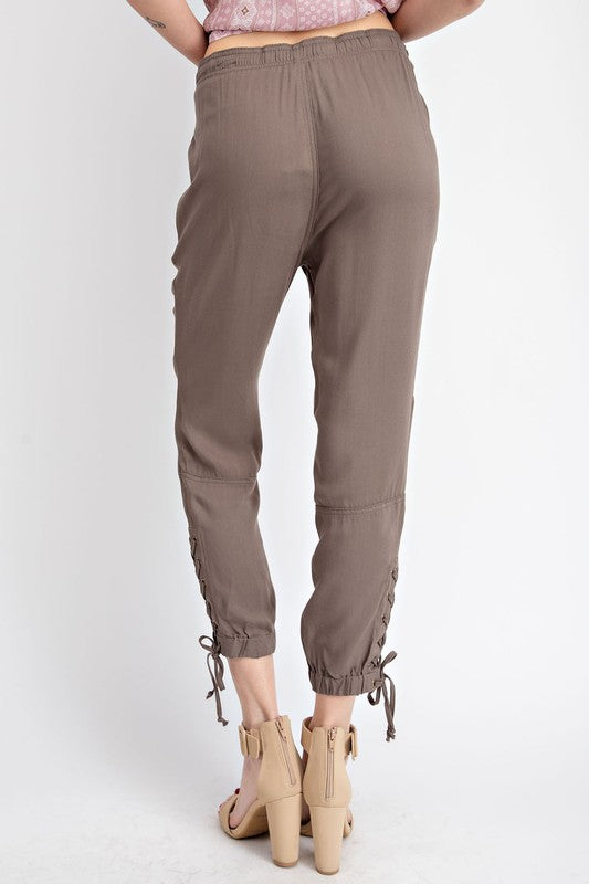 Laced Up Joggers in Ash