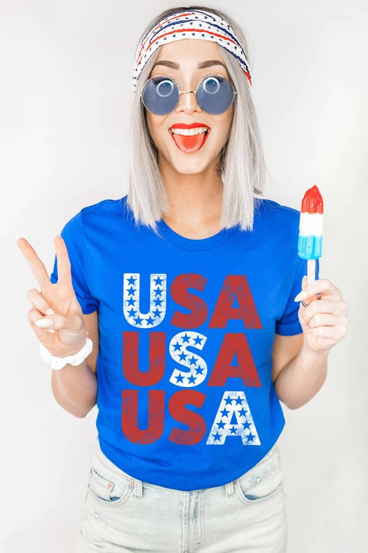 USA USA USA Tee in Blue