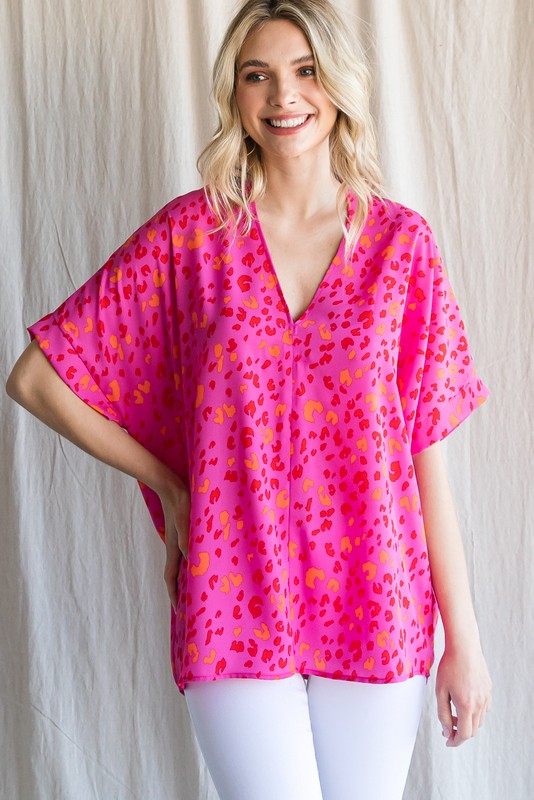 Hot Pink Leopard Print Top