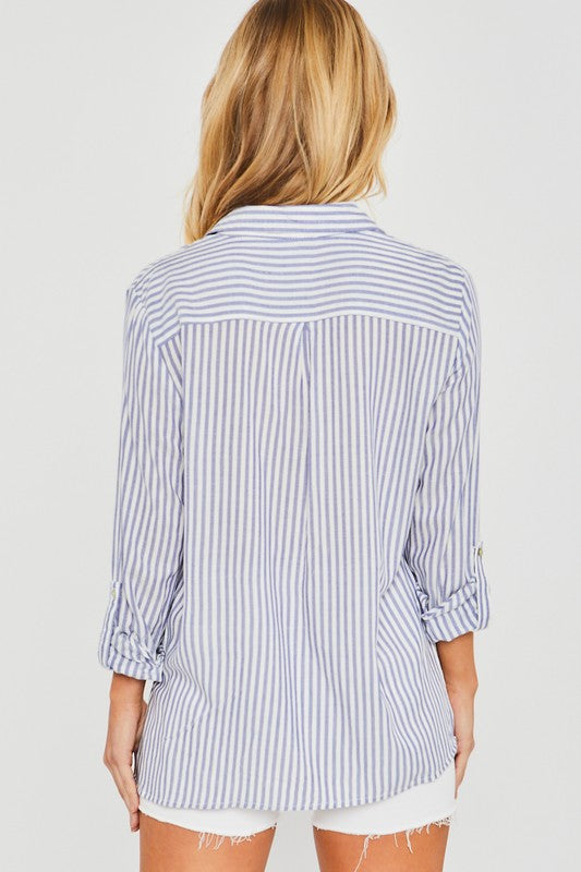 Need You Now Striped Top in Blue