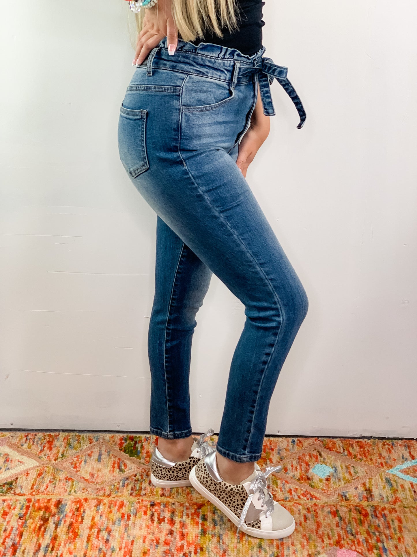 Paper Bag Waist Denim Skinnies
