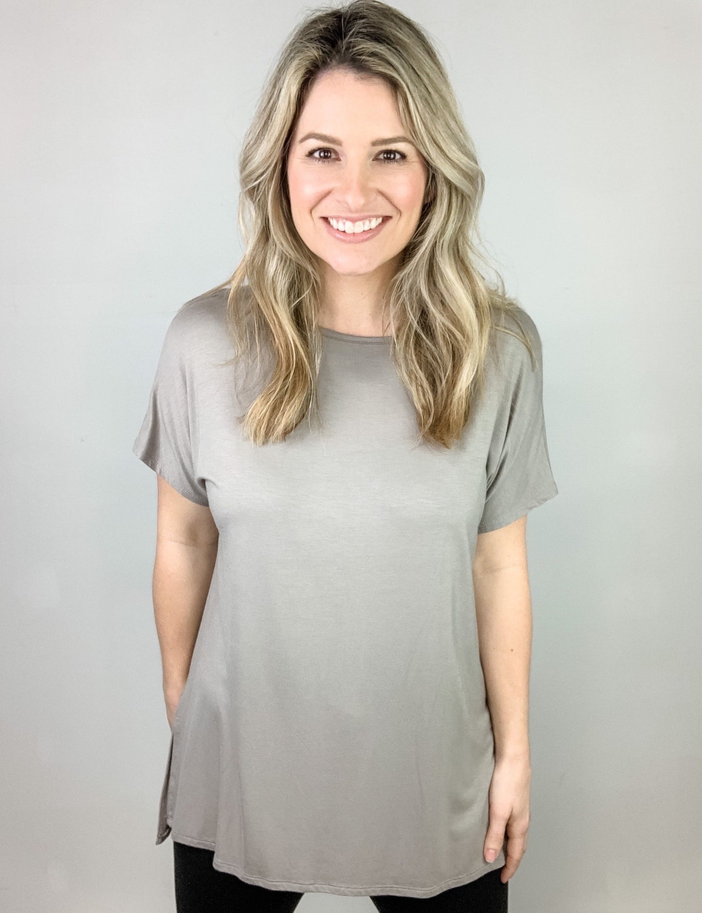 Anything but Basic Top in Mushroom