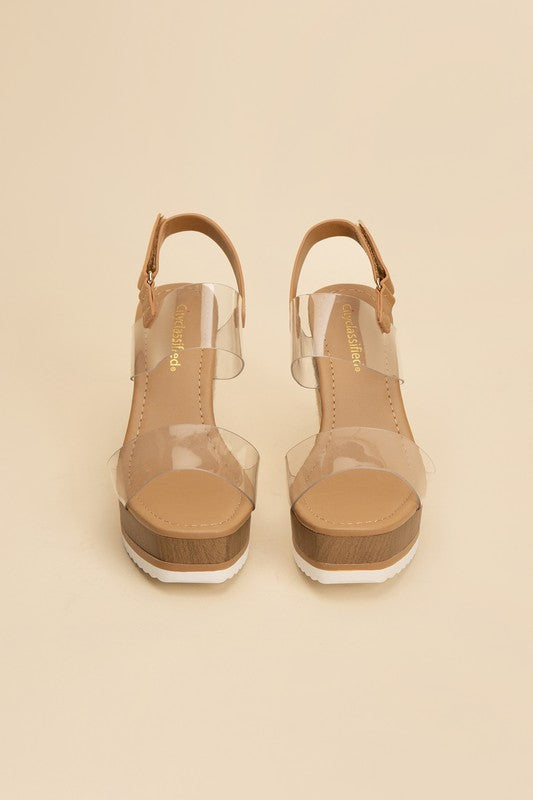 Clear Wedge Heels