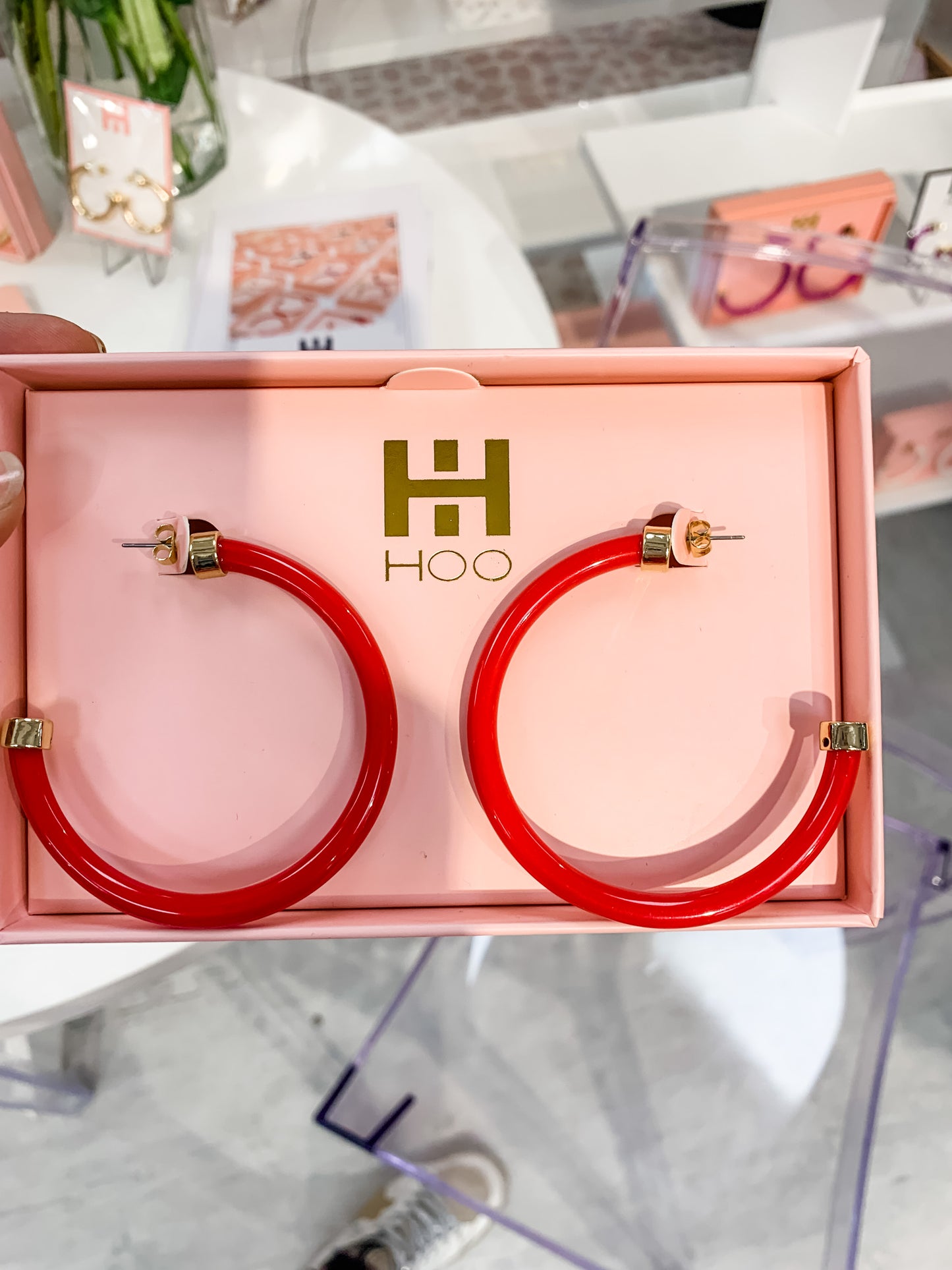 Acrylic Hoops in Red