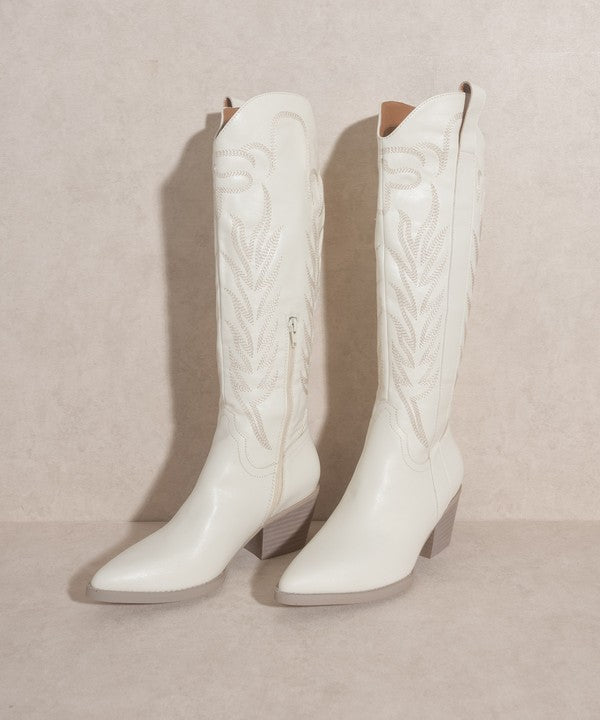 Oasis Society Samara - Embroidered Tall Boot - Nude/Black/White Available