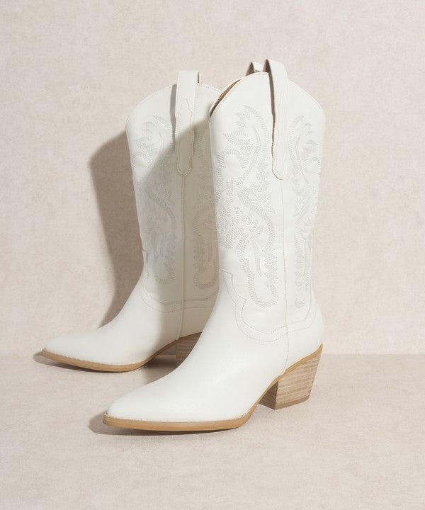Oasis Society Amaya - Classic Western Boot - White & Camel Available
