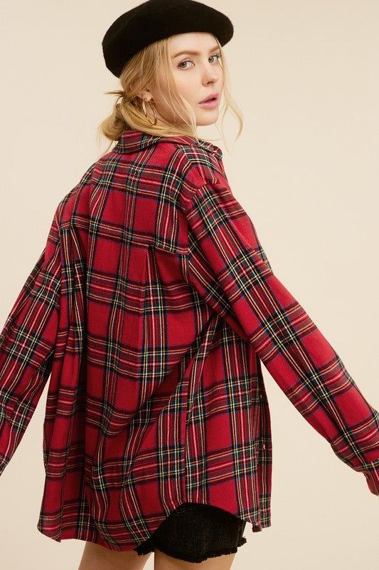 Cozy By The Fire Flannel in Red