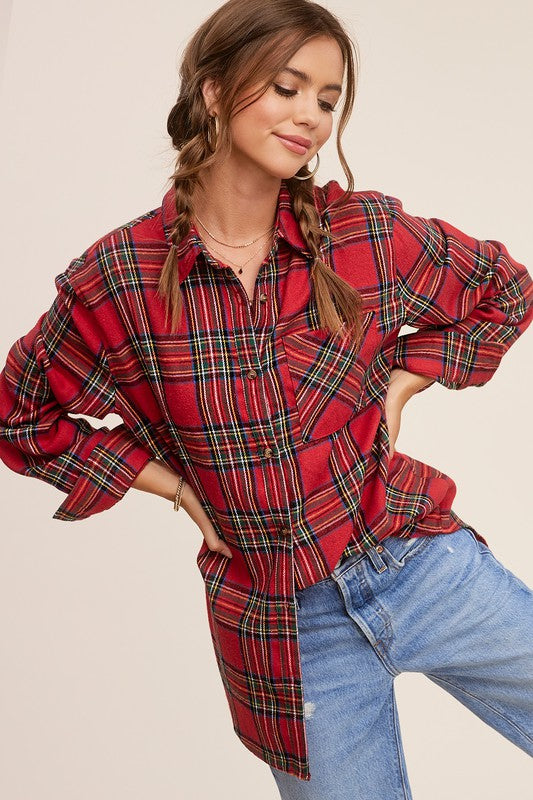 Cozy By The Fire Flannel in Red