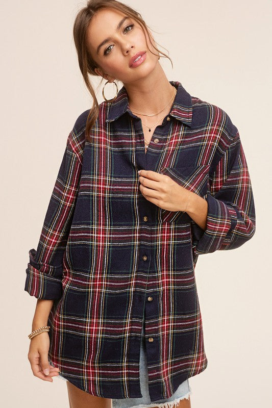 Cozy By The Fire Flannel in Red