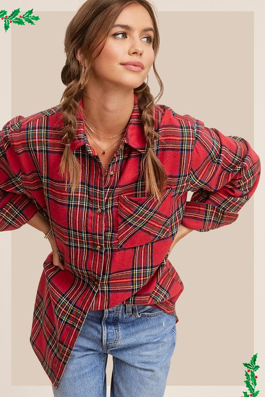 Cozy By The Fire Flannel in Red