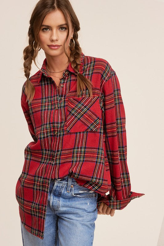 Cozy By The Fire Flannel in Red