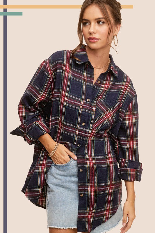 Cozy By The Fire Flannel in Red