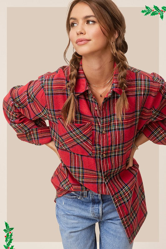 Cozy By The Fire Flannel in Red