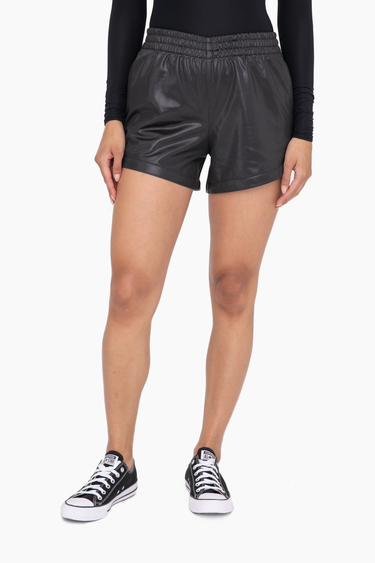 All I Do Is Win Glossy Shorts in Black