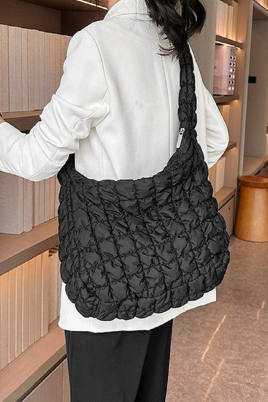 Quilted Shoulder Bag in Black