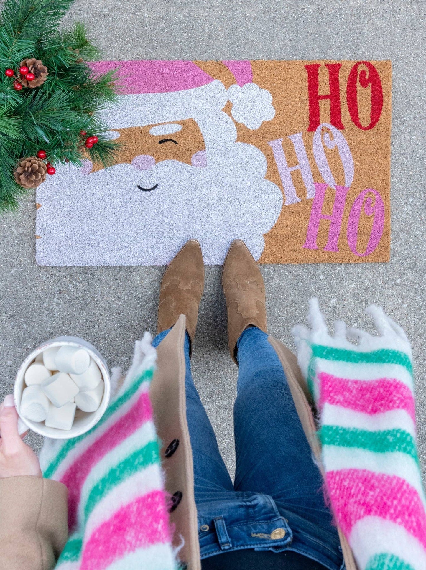"HO HO HO" DOORMAT, MULTI