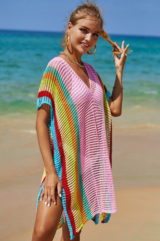 Get Ready For The Sun Crochet Coverup in Pink