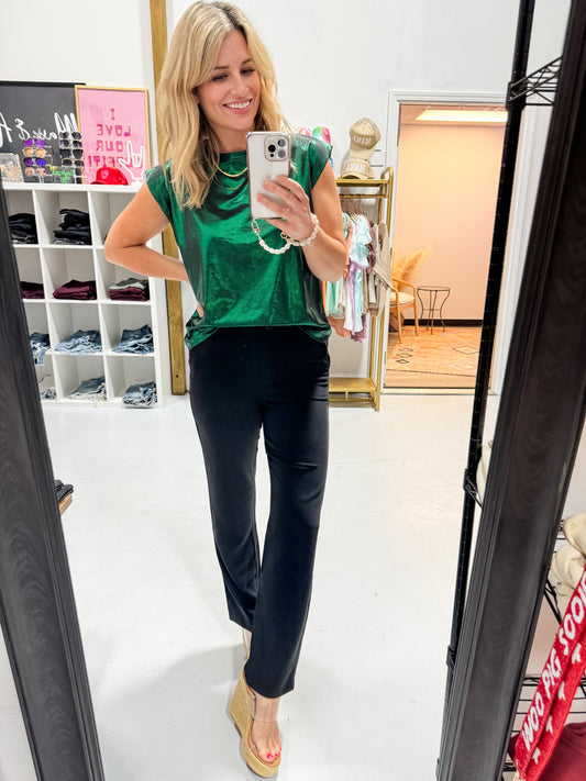 Metallic Top in Green