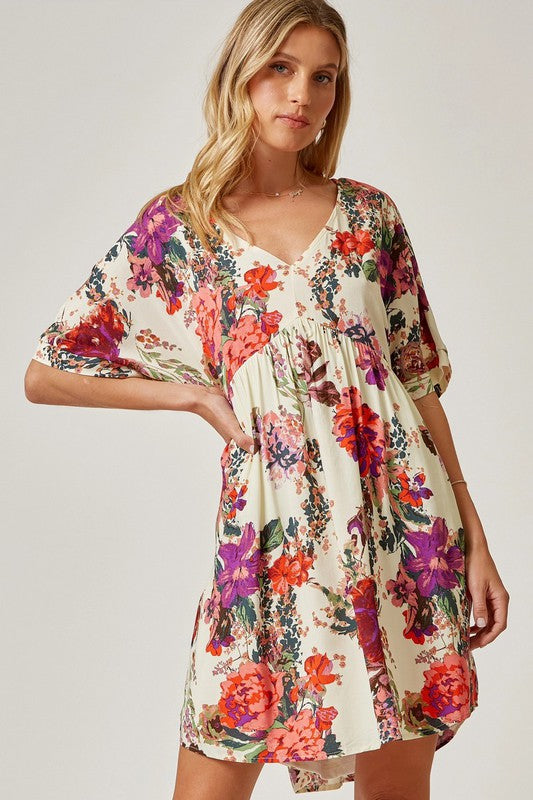 Floral Fever Dress in Ivory - large