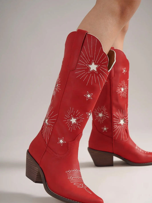 Starstruck Cowgirl Boots in Red