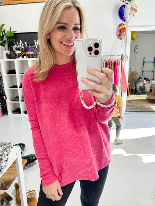 Since Day One Brushed Top in Fuchsia - xl