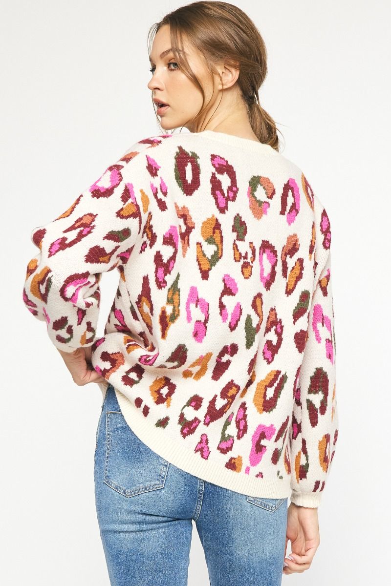 Wild Touch Colorful Leopard Sweater