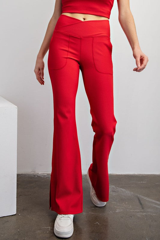 Butter Smooth Flared Pants in Red
