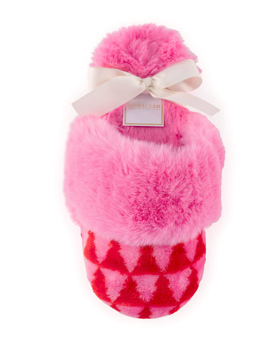 FELICITY TREES SLIPPERS, PINK: L/XL
