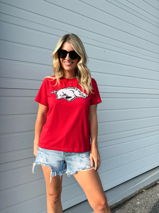 Sequin Razorback Tee