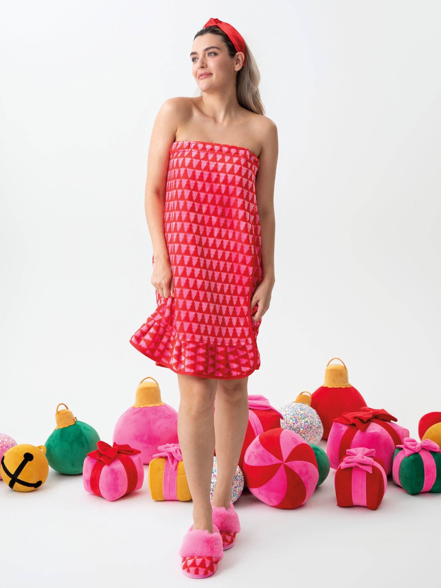 FELICITY TREES SLIPPERS, PINK: L/XL