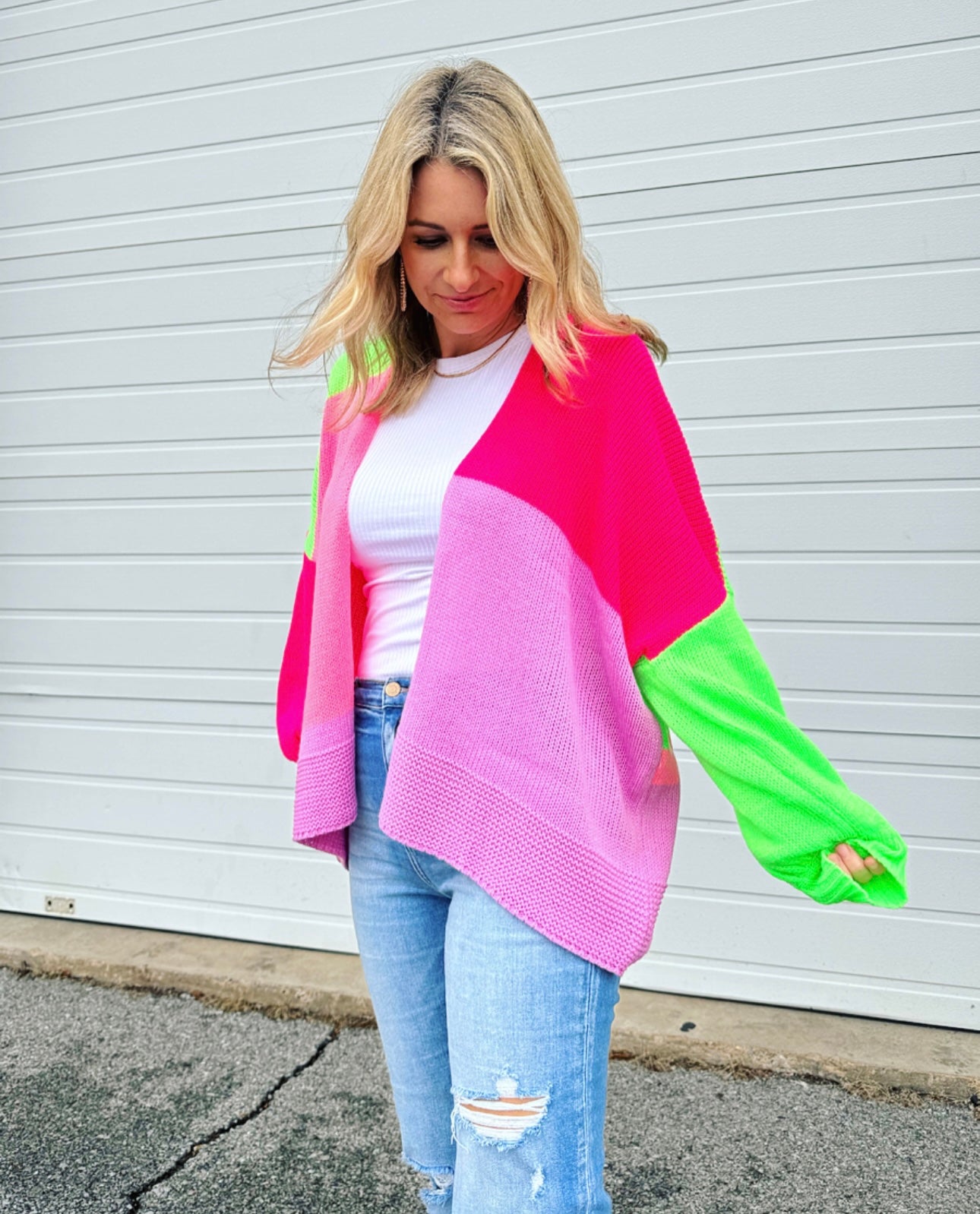 80s Vibes Neon Cardi - large