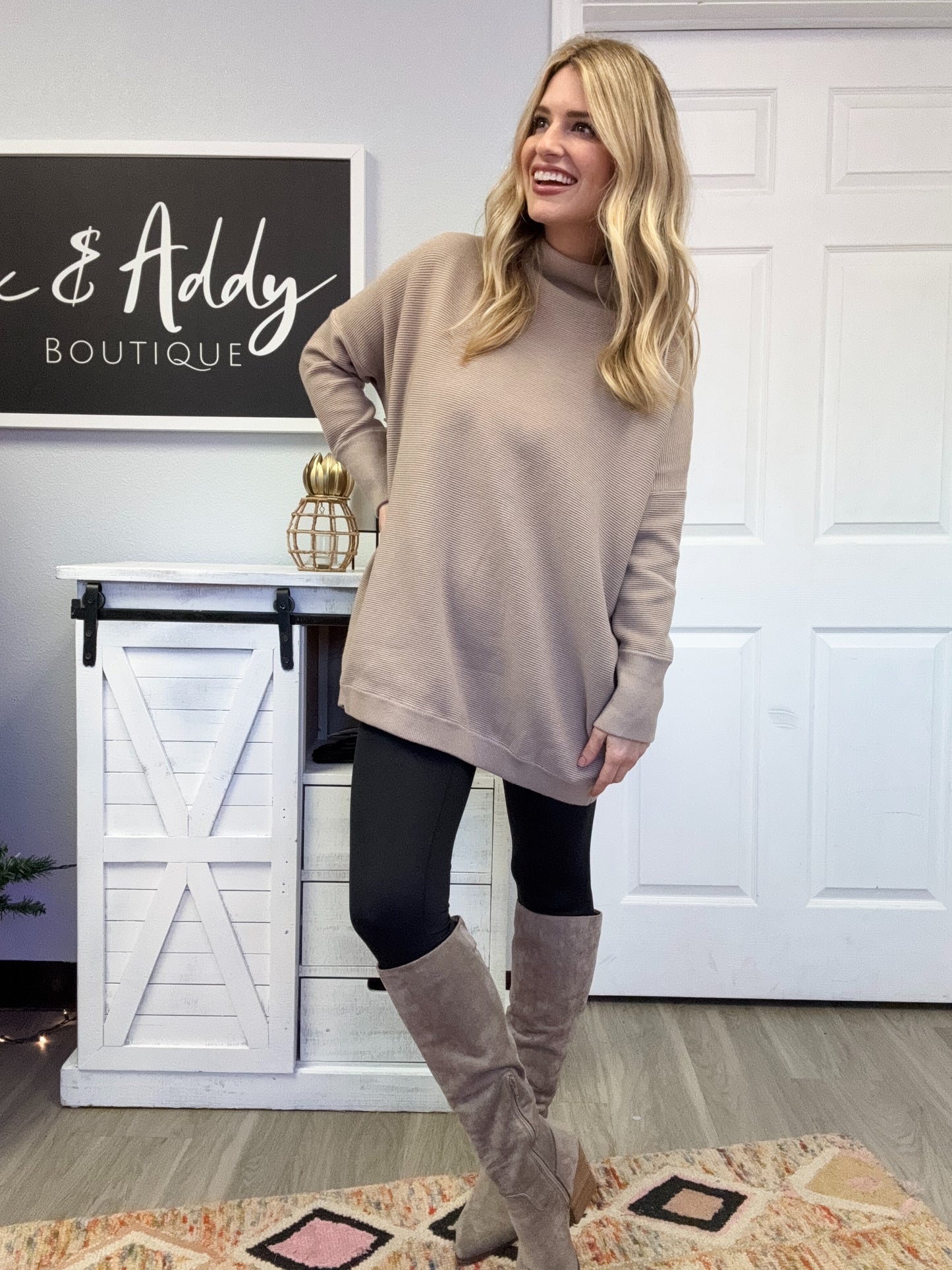 Cozy Luxe Ribbed Sweater in Mocha