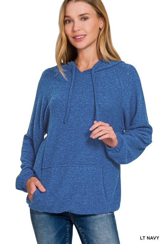 Ultra-Soft Hoodie in Lt Navy