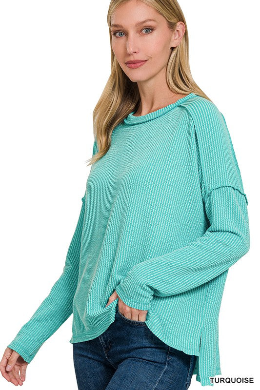 Thinking Of You Corded Top in Turquoise