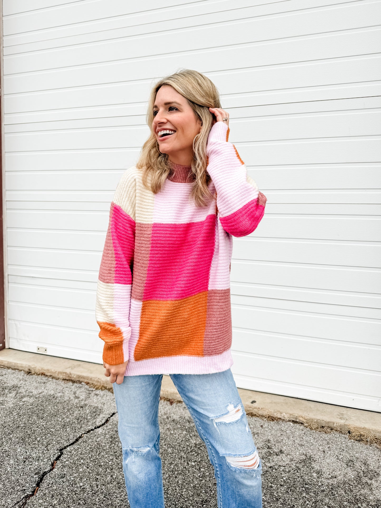 Stand By Me Colorful Color Block Sweater
