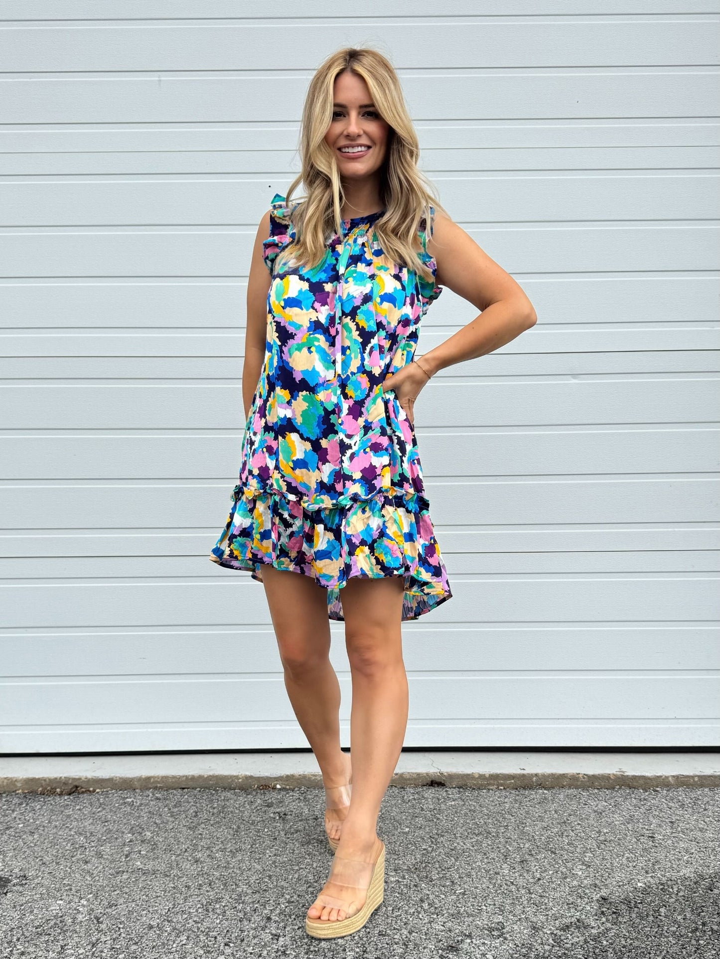 In Full Bloom Dress in Navy