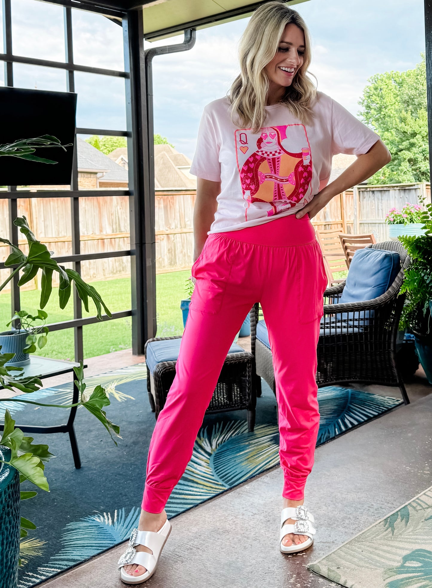 Butter Soft Joggers in Flamingo