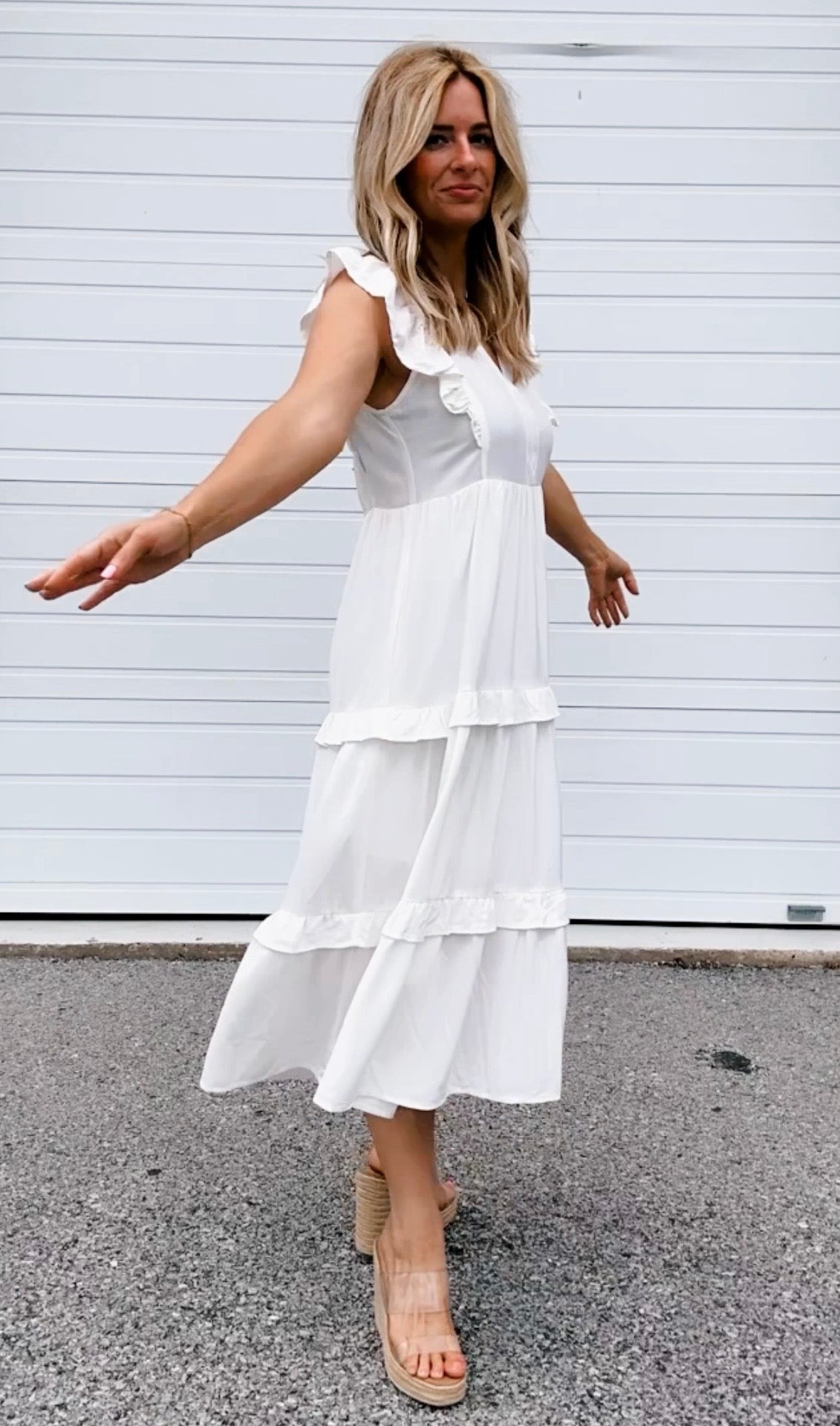 The Sweetest White Midi Dress