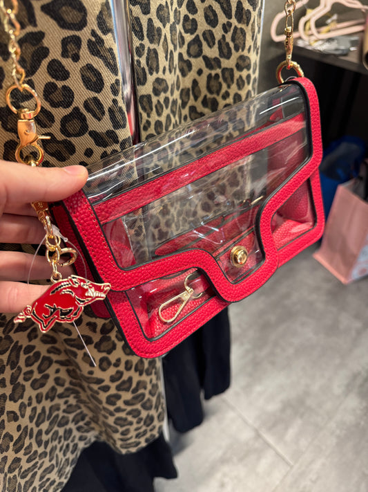 The Harper Clear Bag in Red