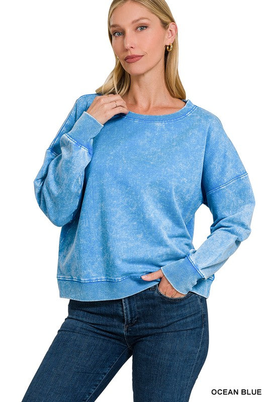 Ultimate Comfort French Terry Sweatshirt in Ocean Blue
