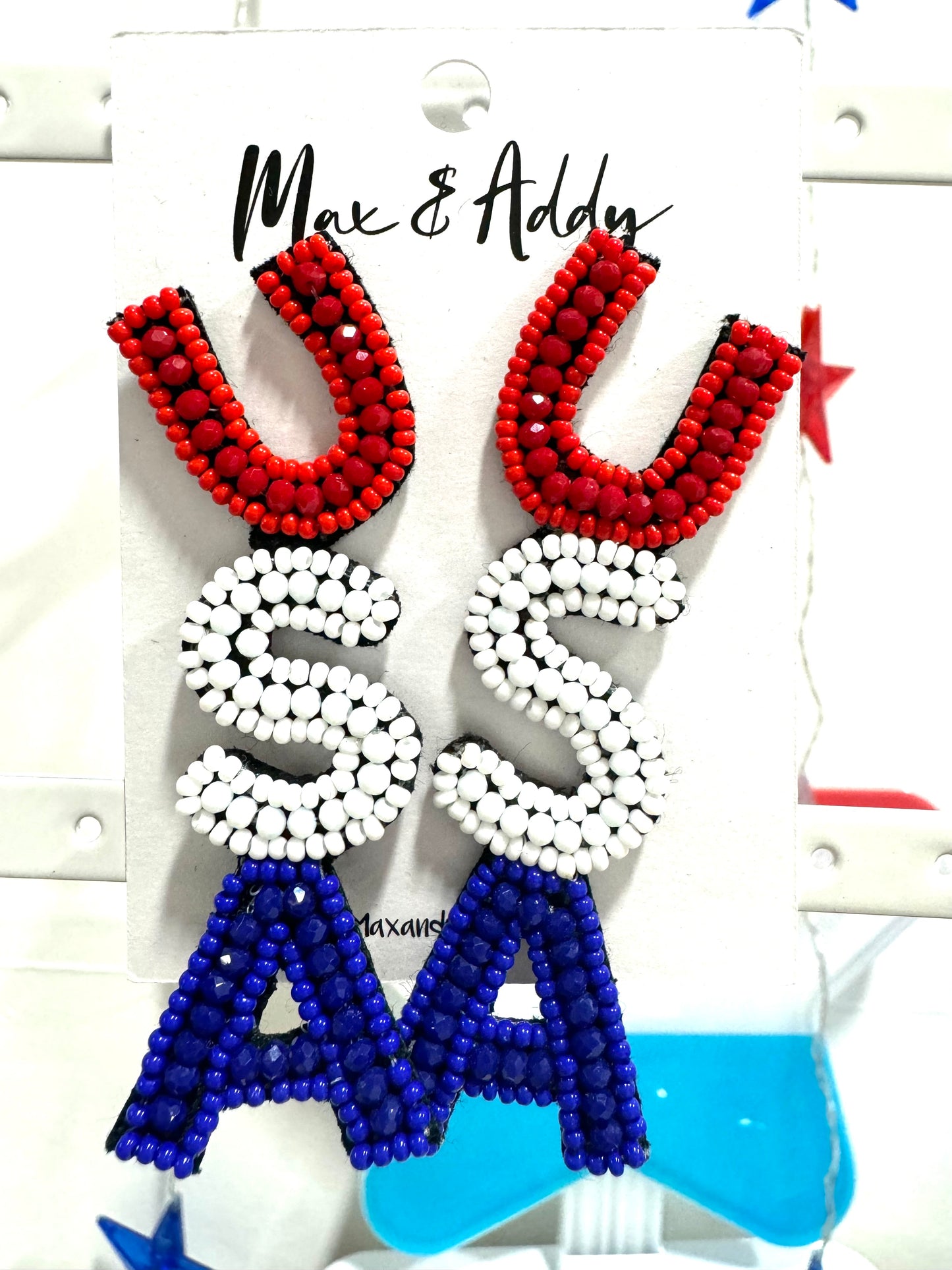 USA Beaded Earrings